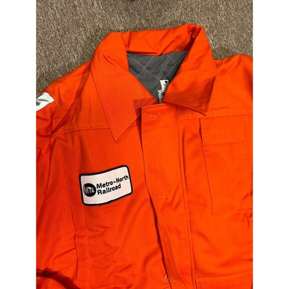 MTA Metro North Railroad Fire Resistant Jacket Made In USA Men’s Size Large VTG - Picture 11 of 13